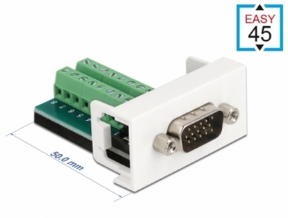 Изображение Delock Easy 45 Modul VGA Stecker zu 16 Pin Terminalblock 22,5 x 45 mm