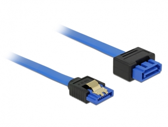 Picture of Delock Extension cable SATA 6 Gb/s receptacle straight > SATA plug straight 20 cm blue latchtype
