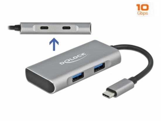 Picture of Delock External USB 3.2 Gen 2 USB Type-C™ Hub with 2 x USB Type-A and 2 x USB Type-C™