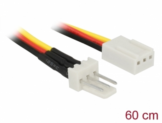 Изображение Delock Fan Power Cable 3 pin male to 3 pin female 60 cm