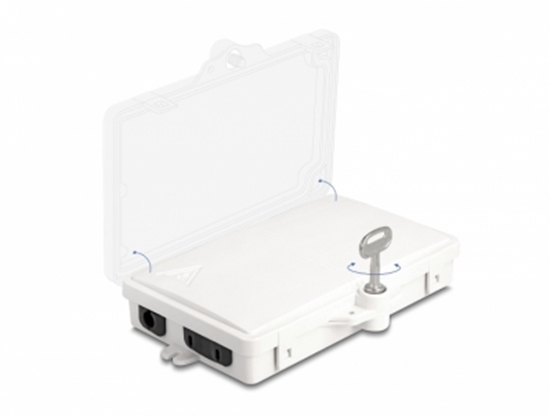 Picture of Delock Fiber Optic Distribution Box for indoor and outdoor IP65 waterproof lockable 2 port white