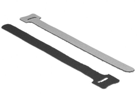 Изображение Delock Hook-and-loop fasteners L 200 mm x W 12 mm 10 pieces black