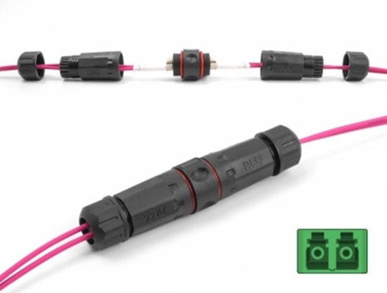 Изображение Delock Optical Fiber Cable Connector LC Duplex female to LC Duplex female APC waterproof