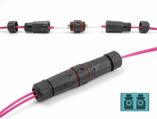 Изображение Delock Optical Fiber Cable Connector LC Duplex female to LC Duplex female OM3 waterproof