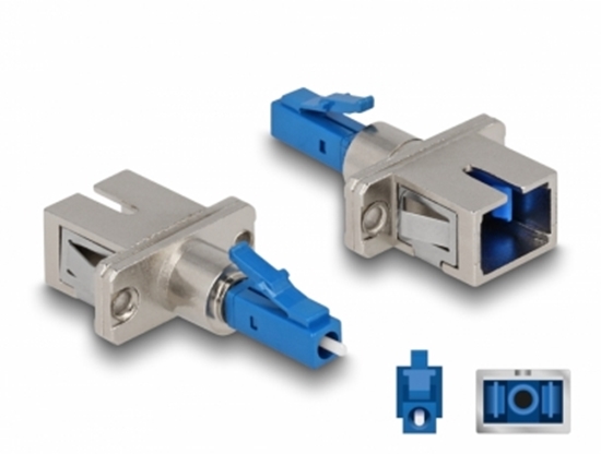 Picture of Delock Optical Fiber Hybrid Coupler LC Simplex male to SC Simplex female blue