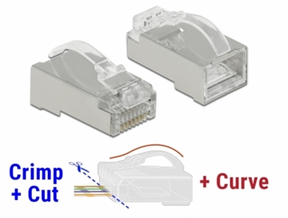 Изображение Delock RJ45 Crimp+Cut+Curve plug Cat.6 STP 20 pieces