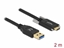 Attēls no Delock SuperSpeed USB (USB 3.2 Gen 1) Cable Type-A male to USB Type-C™ male with screws on the sides 2 m