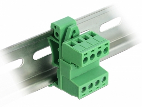 Изображение Delock Terminal Block Set for DIN Rail 4 pin with pitch 5.08 mm angled