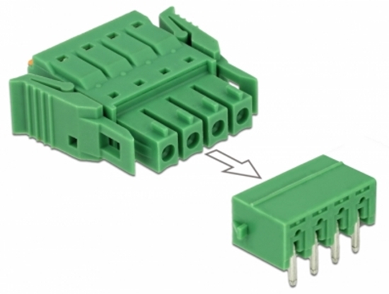 Изображение Delock Terminal block set for PCB 4 pin 3.81 mm pitch horizontal