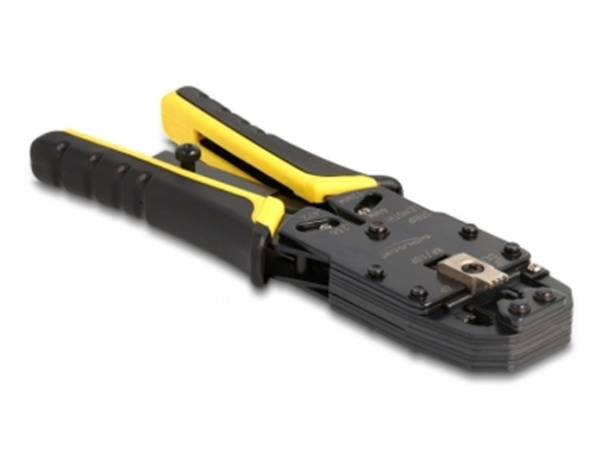 Picture of Delock Universal Crimping Tool with wire stripper for 10P (RJ50), 8P (RJ45), 6P (RJ12/11), 6P DEC or 4P modular plugs