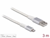 Picture of Delock USB data and power cable for iPhone™, iPad™, iPod™ DuPont™ Kevlar® white 3 m