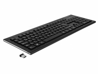 Attēls no Delock USB Tastatur 2,4 GHz kabellos schwarz (Water-Drop )