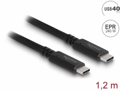 Attēls no Delock USB4™ 40 Gbps Coaxial Cable 1.2 m USB PD 3.1 Extended Power Range 240 W