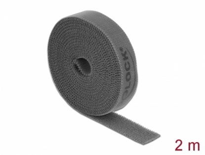 Изображение Delock Velcro tape on roll L 2 m x W 15 mm grey