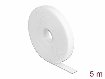 Attēls no Delock Velcro tape on roll L 5 m x W 13 mm white