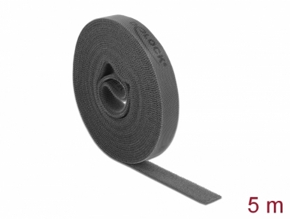 Attēls no Delock Velcro tape on roll L 5 m x W 15 mm grey