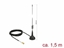 Picture of Delock WLAN 802.11 b/g/n Antenna SMB plug 2 dBi fixed omnidirectional with magnetic base and connection cable RG-174 1.5 m outdo