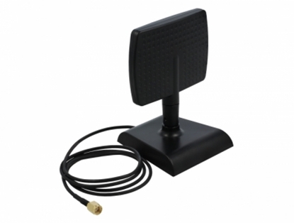 Picture of Delock WLAN WiFi 6 Antenna RP-SMA plug 4 - 6 dBi directional with magnetic base with tilt joint