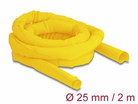 Picture of Delock Woven Sleeve self-closing heat-resistant 2 m x 25 mm yellow