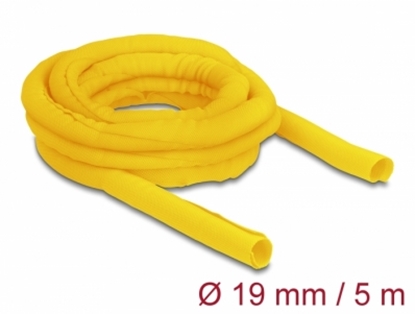 Attēls no Delock Woven Sleeve self-closing heat-resistant 5 m x 19 mm yellow