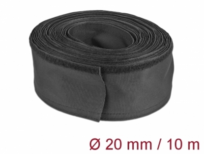 Picture of Delock Woven Sleeve with Hook-and-Loop Fastener 10 m x 20 mm black