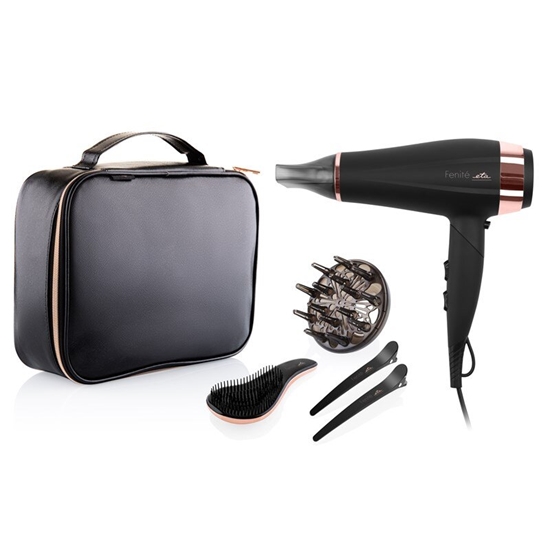 Изображение ETA | Hair Care Gift Set | ETA732090020 Fenité | 2200 W | Number of temperature settings 3 | Ionic function | Diffuser nozzle | Black Edition