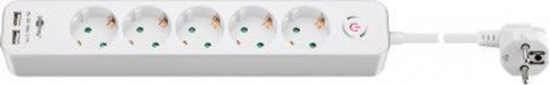 Picture of 5-way power strip with switch and 2 USB ports 1.5 m | Sockets quantity 5