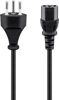 Изображение Goobay | Power supply cord, Switzerland | 93617 | Black Swiss male (type J, SEV 1011) | Device socket C13 (IEC connection)