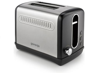 Attēls no Gorenje | Toaster | T1100CLBK | Power 1100 W | Number of slots 2 | Housing material Plastic/Metal | Black