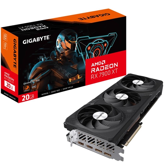 Picture of Graphics Card|GIGABYTE|AMD Radeon RX 7900 XT|20 GB|GDDR6|320 bit|PCIE 4.0 16x|Dual Slot Fansink|2xHDMI|2xDisplayPort|GV-R79XTGAMINGOC-20GD