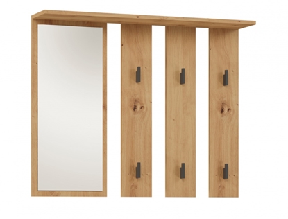 Attēls no Hanger + mirror PARMA 100x15x.81.5 cm, artisan oak