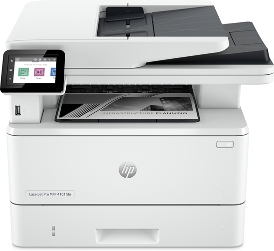 Изображение HP LaserJet Pro MFP 4102dw Printer, Black and white, Printer for Small medium business, Print, copy, scan, Wireless; Instant Ink eligible; Print from phone or tablet; Automatic document feeder