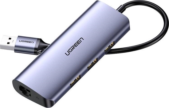Изображение HUB USB Ugreen CM252 1x microUSB 1x RJ-45  + 3x USB-A 3.0 (UGR1299GRY)