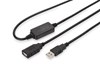 Изображение DIGITUS USB 2.0 Verlängerungskabel Typ A -A  St/Bu  10m,  sw