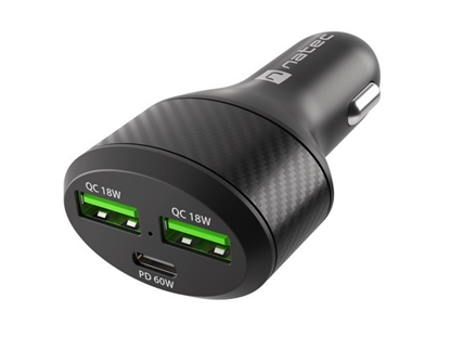 Attēls no Ładowarka samochodowa Coney 2x USB 1x USB-C QC 3.0 Power Delivery 84W Czarna