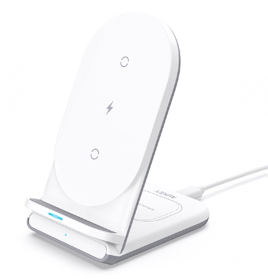 Picture of LC-A2 White ładowarka bezprzewodowa 2w1 Qi 10W USB-C