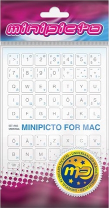 Attēls no Minipicto keyboard sticker EST/RUS KB-MAC-EE-RU-WHT, white/grey/blue