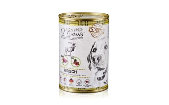 Picture of O'CANIS canned dog food- wet food- deer with buckwheat - 400 g