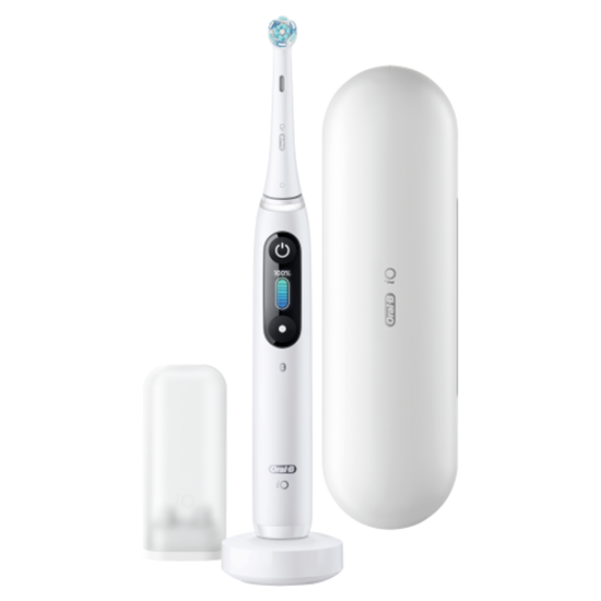 Изображение Oral-B | Electric Toothbrush | iO8 Series | Rechargeable | For adults | Number of brush heads included 1 | Number of teeth brushing modes 6 | White Alabaster