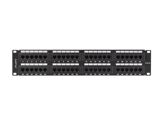 Изображение Patch Panel 48 portów 2U Cat.5e czarny PPU5-2048-B