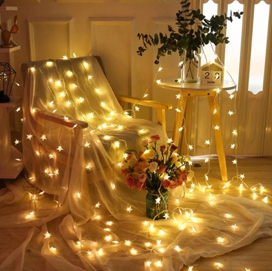 Picture of RoGer LED Lights String of Stars 100 LED / Warm-White / 10m