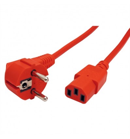 Изображение ROLINE Power Cable, straight IEC Connector, red, 1.8 m