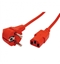 Изображение ROLINE Power Cable, straight IEC Connector, red, 1.8 m