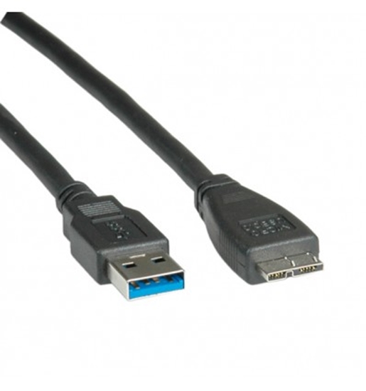 Изображение ROLINE USB 3.0 Cable, USB Type A M - USB Type Micro A M 0.8 m