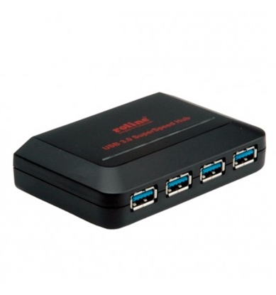 Изображение ROLINE USB 3.0 Hub, 4 Ports, with Power Supply