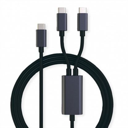 Picture of ROLINE USB2.0 Y - Splitter Charging Cable, Type C Connectors, C-C, M/M, max. 100