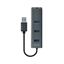 Attēls no Savio AK-57 USB-A - 3 x USB-A HUB with RJ-45 Gigabit Ethernet adapter 5000 Mbit/s grey USB 3.2 Gen 1 (3.1 Gen 1) Micro-B 5000 Mbit/s