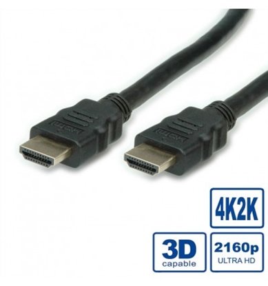 Attēls no Secomp HDMI Ultra HD Cable + Ethernet, M/M, black, 5 m