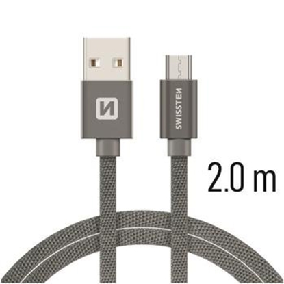 Picture of Swissten Textile Quick Charge Universal Micro USB Data and Charging Cable 2m