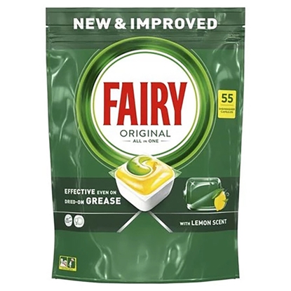 Изображение Trauku mazg.kapsulas Fairy All In 1 Lemon 55gab.